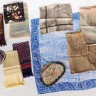4 CHEONGSAMS, 12 SCARVES &amp; 1 PURSE, MID 20TH C
