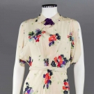 PRINTED SILK SUMMER GOWN, LATE 1930s