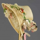 HORSEHAIR SPOON BONNET, c. 1860