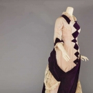 PURPLE VELVET &amp; SILK RECEPTION GOWN, 1870s