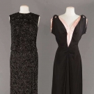 TWO BLACK EVENING DRESSES, 1945 &amp; 1965
