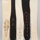 5 PAIR EMBROIDERED STOCKINGS, 1880-1910