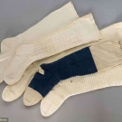 5 PAIR HAND-KNIT STOCKINGS, 1790-1870