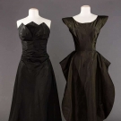 TWO BLACK FAILLE BALL GOWNS, 1940s