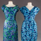 TWO PRINTED SILK SUMMER DRESSES, 1950-1960s