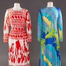 TWO JERSEY KNIT MAXI DRESSES, 1970s