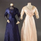 2 SILK DAMASK AFTERNOON DRESSES, 1910-1915