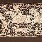 NEEDLE LACE FALCONRY SCENE, ITALY, EARLY 17TH C?