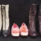 2 PR LADIES' HIGH BOOTS &amp; 1 PR DANCE SLIPPERS, 1880-1910