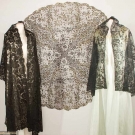 THREE BLACK LACE SHAWLS, 19TH C