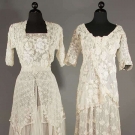 TWO HANDMADE LACE TEA GOWNS, EARLY 20TH C