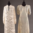 TWO WHITE LACE DRESSES, 1920s-1930s