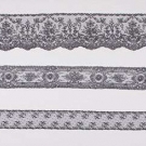 THREE PIECES BLACK CHANTILLY LACE, 1860-1880