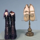 PURPLE VELVET HIGH LACED BOOTS, 1890s