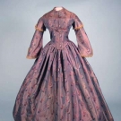 FLORAL SILK BROCADE DAY DRESS, 1850s