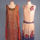 TWO BEADED SILK DRESSES, 1920s