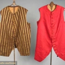 TWO GENTS' SILK VESTS, MID 18th C
