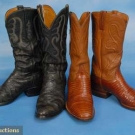2 PR EXOTIC SKIN COWBOY BOOTS, 1970-1980s