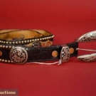 AL BERES INLAID SILVER CONCHA BELT, 1980s