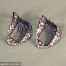PAIR GENT'S PASTE SHOE BUCKLES, MID 18th C