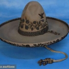 MEXICAN GREY FELT SOMBRERO &amp; HAT BOX, 1920s