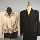 TWO BEADED WOOL JACKETS, 1940s