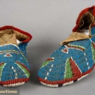PAIR SIOUX BEADED MOCCASINS, 19th C