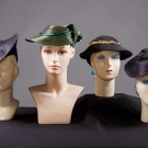 4 PANCAKE-STYLE HATS, 1930s