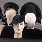 5 UNUSUAL SHAPED FELT HATS, 1930-EARLY 1940s