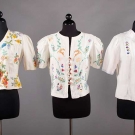 3 EMBROIDERED LINEN JACKETS, LATE 1930s