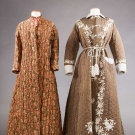 2 QUILTED LADIES' ROBES, 1880S