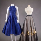 SAPPHIRE PARTY DRESS, 1950s &amp; BLACK SKIRT, 1940s