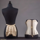 BONED CORSET &amp; WIRE BUSTLE, 19TH C