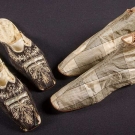 PAIR SIDE LACED BOOTS &amp; PAIR MULES, 1840-1860