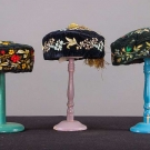 3 MEN'S SMOKING CAPS, 1860-1880