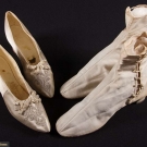 1 PAIR WEDDING SHOES &amp; 1 PR. WEDDING BOOTS, 19TH C