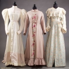 3 LADIES' AT-HOME WRAPPERS, 19TH C