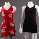 2 LADIES' WOOL KNIT SWIM SUITS, 1920s - 1930s