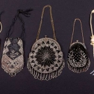 5 METAL BEADED BAGS, 1890-1910