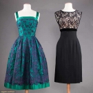 1 GREEN &amp; 1 BLACK PARTY DRESS, 1955-1965