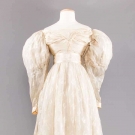 CREAM BROCADE WEDDING DRESS, c. 1830