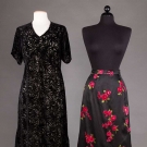 VOIDED VELVET GOWN &amp; EVENING SKIRT, 1930-40