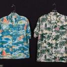 2 RAYON HAWAIIAN SHIRTS, 1950s