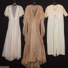 3 LACE &amp; CHIFFON NIGHTGOWNS, 1930s