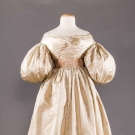 PALE BEIGE SILK DAMASK WEDDING GOWN, 1835