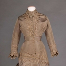 COCOA SILK DAY DRESS, 1870s