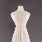 EMBROIDERED WHITE MULL WEDDING DRESS, 1820s