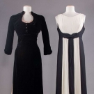 1 VELVET &amp; 1 SILK CREPE EVENING GOWN, 1960s