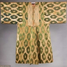 DARK GREEN &amp; GOLD LAME BROCADE CAFTAN, 19TH C.