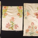 3 SILK EMBROIDERED FRAGMENTS, MID 18th C.